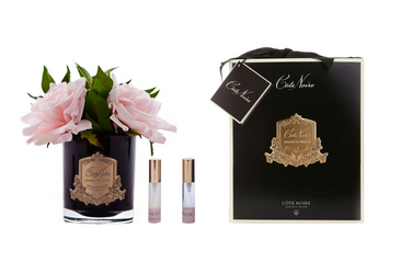 Cote Noire Perfumed Pink English Rose - Black Glass - SFR04